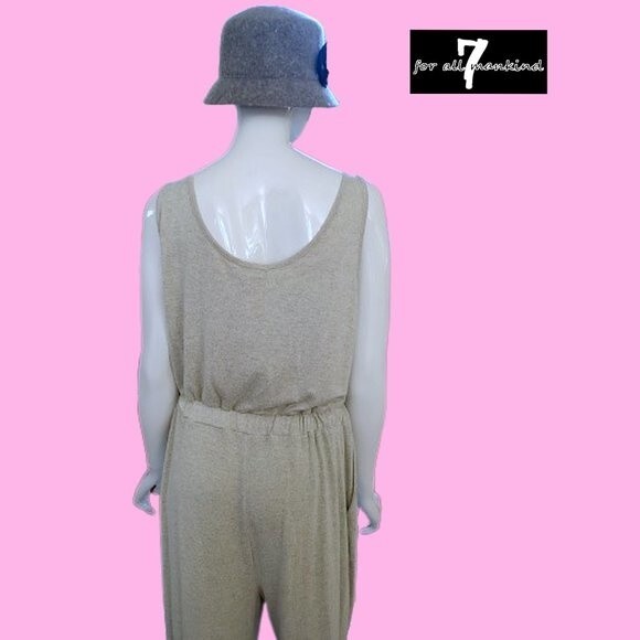 7 FOR ALL MANKIND NEW Minimalist Drawstring Scoop Neck Cuff Leg Jumpsuit L - Picture 9 of 11